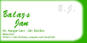 balazs jan business card