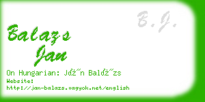 balazs jan business card